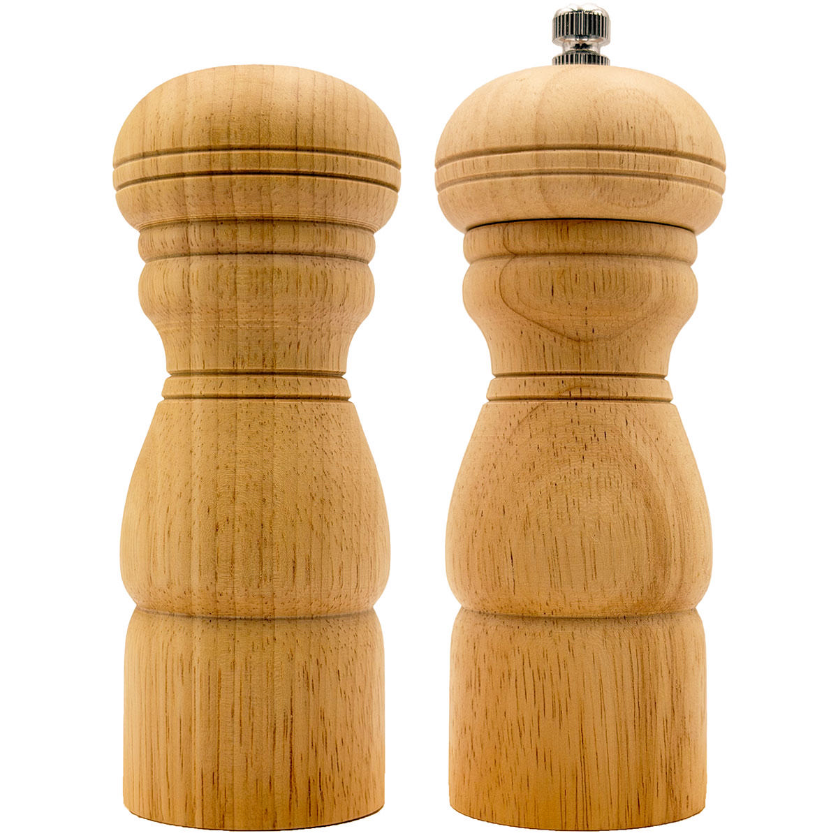 Peppermill & Salt Shaker 6in. Set (Natural Finish)