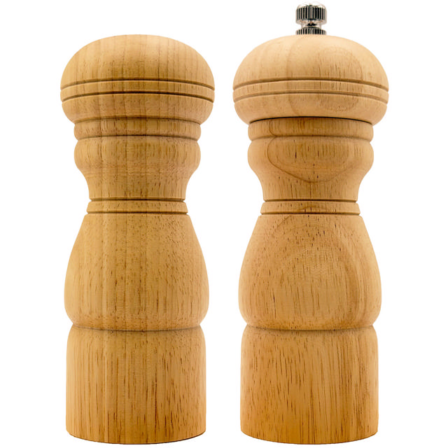 Peppermill & Salt Shaker 6in. Set (Natural Finish)