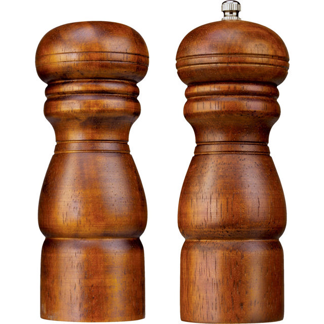 Peppermill & Salt Shaker 6in. Set (Dark Finish)